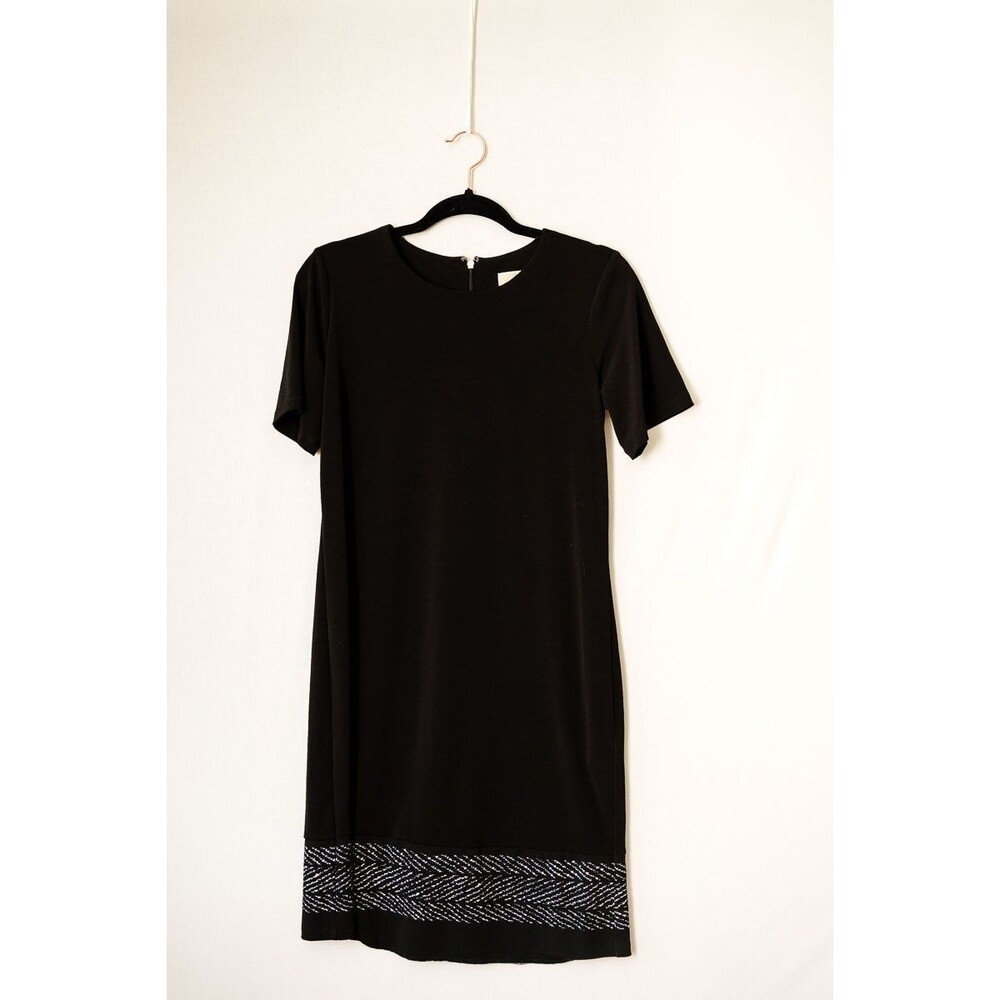 Michael Kors Black dress S event cocktail party office shift short sleeve
